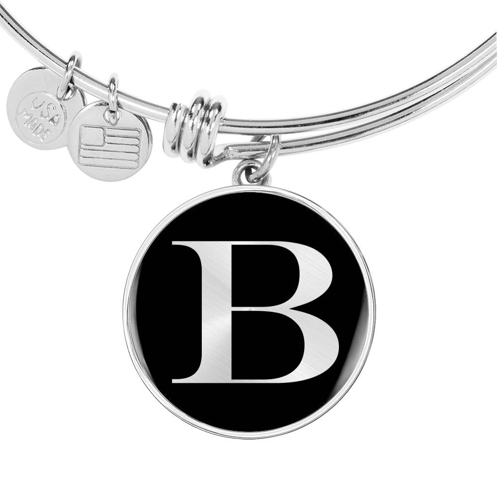 Initial B v2a - Bangle Bracelet
