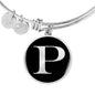 Initial P v2a - Bangle Bracelet