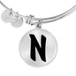 Initial N v1b - Bangle Bracelet