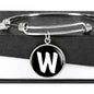 Initial W v3b - Bangle Bracelet