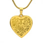 Elephant Head - Engraved Heart Pendant Necklace