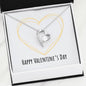 Happy Valentine's Day - Golden Heart - Forever Love Heart Necklace