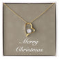 Merry Christmas v10 - 18k Yellow Gold Finish Forever Love Necklace
