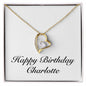 Happy Birthday Charlotte - 18k Yellow Gold Finish Forever Love Necklace