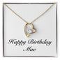 Happy Birthday Mae - 18k Yellow Gold Finish Forever Love Necklace