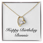 Happy Birthday Bonnie - 18k Yellow Gold Finish Forever Love Necklace