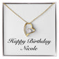 Happy Birthday Nicole - 18k Yellow Gold Finish Forever Love Necklace