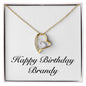 Happy Birthday Brandy - 18k Yellow Gold Finish Forever Love Necklace