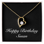 Happy Birthday Susan v2 - 18k Yellow Gold Finish Forever Love Necklace