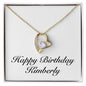 Happy Birthday Kimberly - 18k Yellow Gold Finish Forever Love Necklace