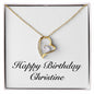 Happy Birthday Christine - 18k Yellow Gold Finish Forever Love Necklace
