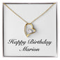 Happy Birthday Marion - 18k Yellow Gold Finish Forever Love Necklace