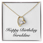 Happy Birthday Geraldine - 18k Yellow Gold Finish Forever Love Necklace