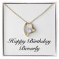 Happy Birthday Beverly - 18k Yellow Gold Finish Forever Love Necklace