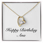Happy Birthday Ana - 18k Yellow Gold Finish Forever Love Necklace