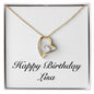 Happy Birthday Lisa - 18k Yellow Gold Finish Forever Love Necklace