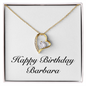 Happy Birthday Barbara - 18k Yellow Gold Finish Forever Love Necklace