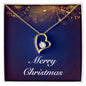 Merry Christmas v07 - 18k Yellow Gold Finish Forever Love Necklace