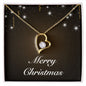 Merry Christmas v06 - 18k Yellow Gold Finish Forever Love Necklace