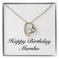 Happy Birthday Marsha - 18k Yellow Gold Finish Forever Love Necklace