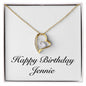 Happy Birthday Jennie - 18k Yellow Gold Finish Forever Love Necklace