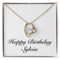 Happy Birthday Sylvia - 18k Yellow Gold Finish Forever Love Necklace