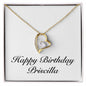 Happy Birthday Priscilla - 18k Yellow Gold Finish Forever Love Necklace