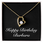 Happy Birthday Barbara v2 - 18k Yellow Gold Finish Forever Love Necklace
