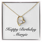 Happy Birthday Margie - 18k Yellow Gold Finish Forever Love Necklace