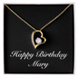 Happy Birthday Mary v2 - 18k Yellow Gold Finish Forever Love Necklace