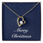 Merry Christmas v08 - 18k Yellow Gold Finish Forever Love Necklace