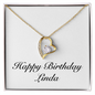 Happy Birthday Linda - 18k Yellow Gold Finish Forever Love Necklace