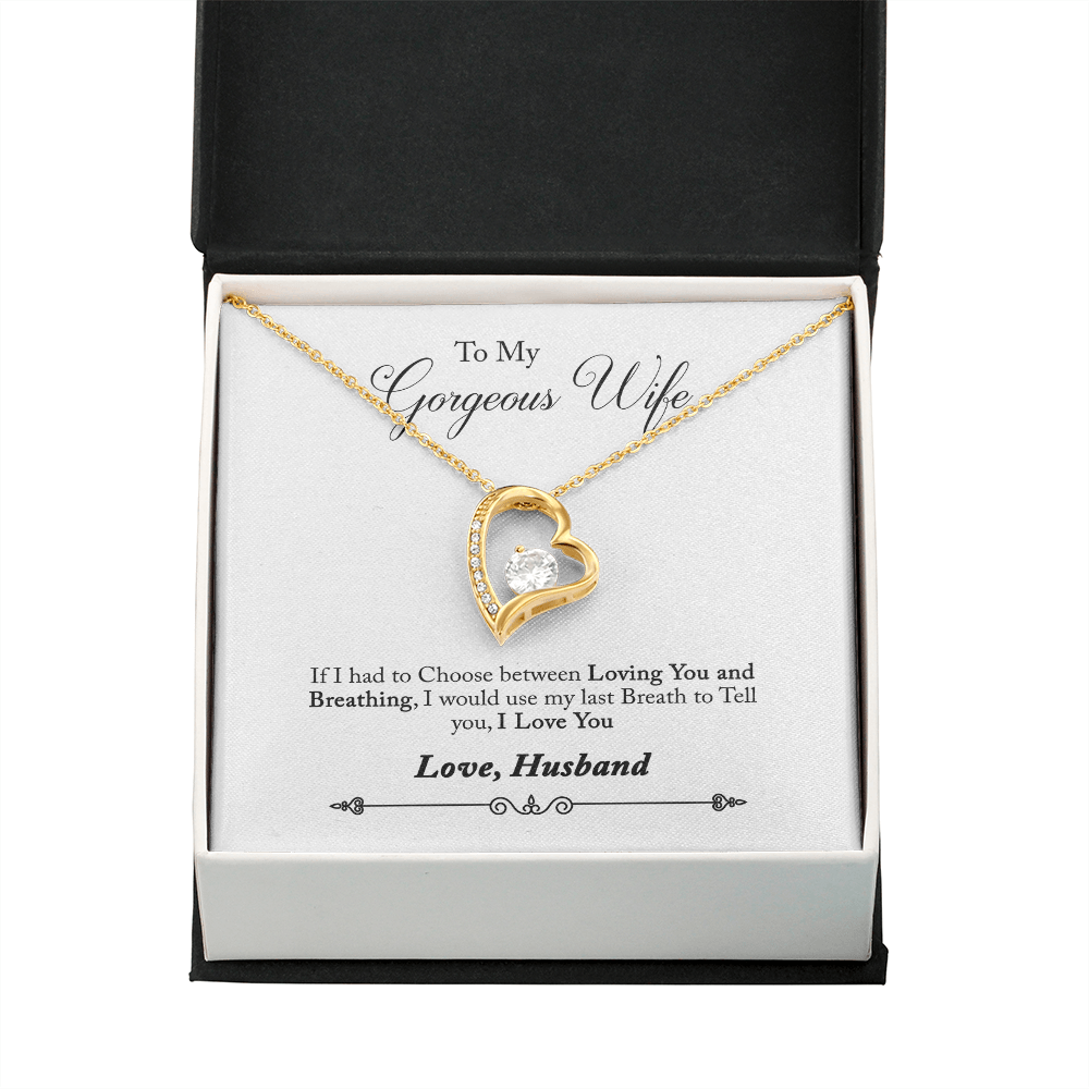 005 To My Gorgeous Wife - 18k Yellow Gold Finish Forever Love Necklace