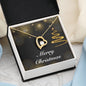 Merry Christmas v03 - 18k Yellow Gold Finish Forever Love Necklace