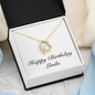 Happy Birthday Linda - 18k Yellow Gold Finish Forever Love Necklace