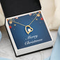 Merry Christmas v01 - 18k Yellow Gold Finish Forever Love Necklace