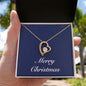 Merry Christmas v08 - 18k Yellow Gold Finish Forever Love Necklace