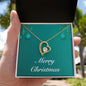 Merry Christmas v02 - 18k Yellow Gold Finish Forever Love Necklace