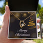 Merry Christmas v03 - 18k Yellow Gold Finish Forever Love Necklace