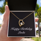 Happy Birthday Linda v2 - 18k Yellow Gold Finish Forever Love Necklace