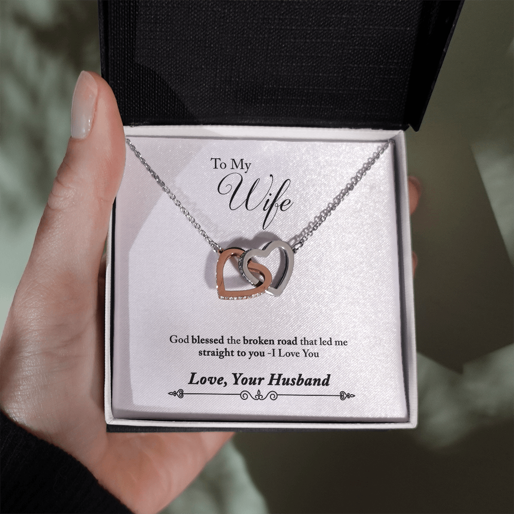 006 To My Wife - Interlocking Hearts Necklace