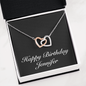 Happy Birthday Jennifer v2 - Interlocking Hearts Necklace