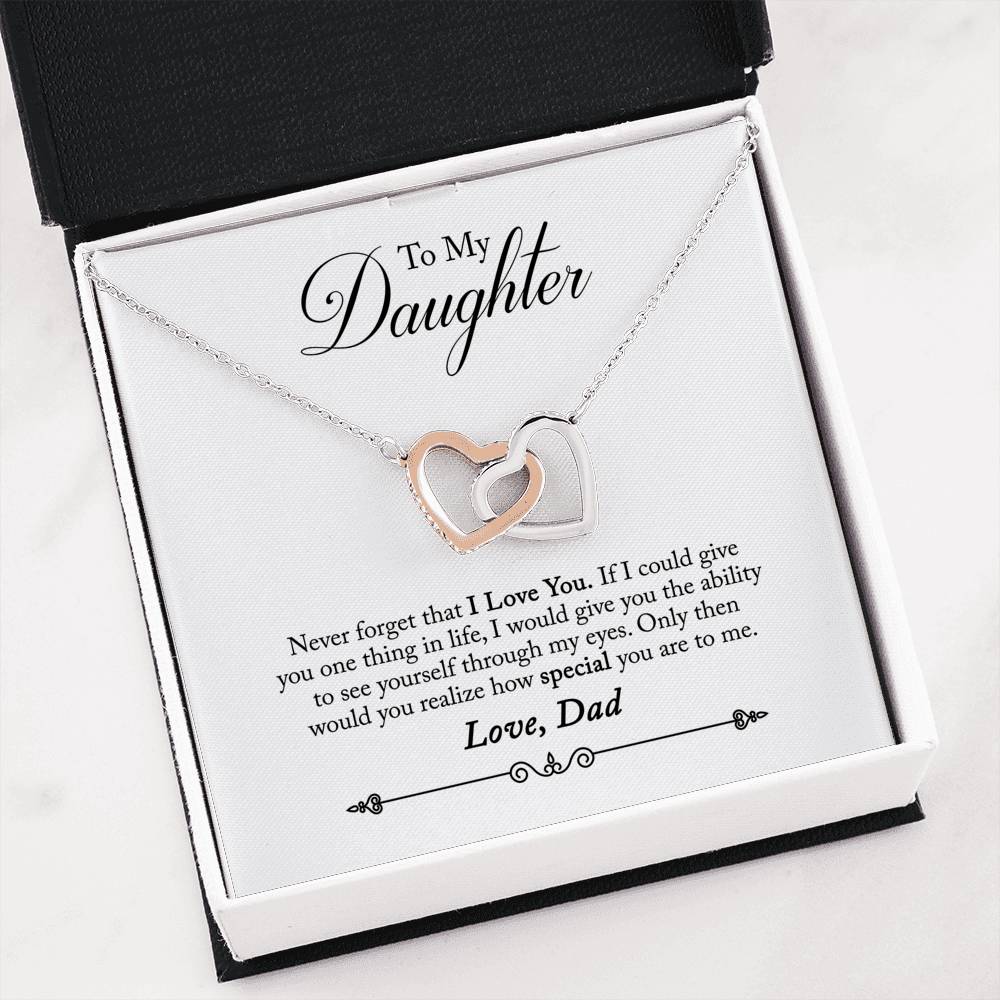 031 - To Daughter From Dad - Interlocking Hearts Necklace
