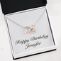 Happy Birthday Jennifer - Interlocking Hearts Necklace