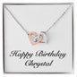 Happy Birthday Chrystal - Interlocking Hearts Necklace