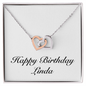 Happy Birthday Linda - Interlocking Hearts Necklace