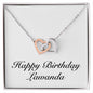 Happy Birthday Lawanda - Interlocking Hearts Necklace
