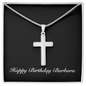 Happy Birthday Barbara v2 - Stainless Steel Cross Necklace