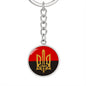 Stylized Tryzub And Red-Black Flag - Luxury Keychain