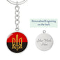 Stylized Tryzub And Red-Black Flag - Luxury Keychain